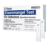 Lot de 2 tests de carence en fer (ferritine) - Test à domicile pour contrôler la valeur du fer - Auto-test du sang du bout des doigts - Résultat en 5 min - Sans analyse de laboratoire - Détection