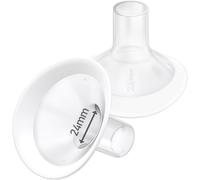 Lot De 2 Téterelles 24mm-Rebords Souples Et Doux,Ouverture Large 106°-Compatibles Pompe À Lait Medela,Personalfit,Freestyle,Maxflow,Freestyle Flex Swing Maxi Connector,Lansinoh