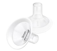 Lot de 2 téterelles souples de 16 mm avec angle d'ouverture de 106 degrés pour tire-lait Medela, PersonalFit, Freestyle, Maxflow, Freestyle Flex Swing Maxi Connector, Zoome Z1/Z2, NCVI, Lansinoh