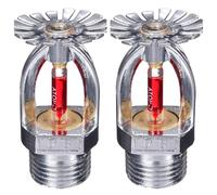 Lot de 2 têtes d'arroseur d'incendie - 1,27 cm NPT, 68,3 °C de type suspendu, chrome cuivré, système d'arrosage automatique K80 à réponse rapide pour usine, centre commercial, entrepôt
