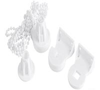 Lot de 2 têtes de 25 mm en plastique durable pour volets roulants - Installation de stores enrouleurs de 3 mètres avec crochets et chaîne de contrôle des perles - Kit de perles pour simple contrôleur