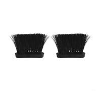 Lot de 2 têtes de brosse oblongues pour foyer - Trou fileté de 3/8 po, poils de palmier en noix de coco, convient aux poignées de 8 mm/10 mm pour nettoyage de cheminée (L)