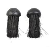 Lot de 2 têtes de brosse rondes pour cheminée, têtes de rechange filetées de 3/8" avec poils de noix de coco de 7,5 cm, accessoires de nettoyage noirs