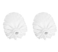 Lot de 2 têtes de brosse WC antibactériennes blanches de rechange à visser sur port fileté de 12 mm avec poils rigides durables pour salle de bain et toilettes