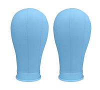 Lot de 2 têtes de mannequin en toile de 53,3 à 55,9 cm avec trou de montage pour la fabrication de perruques professionnelles, le coiffage et l'affichage multi-usages