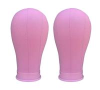 Lot de 2 têtes de mannequin en toile de 53,3 à 55,9 cm avec trou de montage pour la fabrication de perruques professionnelles, le coiffage et l'affichage multi-usages