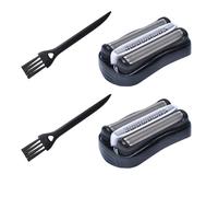 Lot de 2 têtes de rasage 32B compatibles rasoirs électriques Braun Series 3 | Adapté 3090 cc 3050 cc 3040s 3020 340 320, livré avec pinceau de Poweka