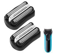 Lot de 2 Têtes de Rasoir 32B, Pièce de Rechange Braun Series 3 Compatible avec Rasoirs Électriques Homme 300S, 301S, 310S, 3020S, 3030S, 3040S, 3050CC, 3080S, 3090CC, 350CC, S3 Grille Rasoir