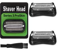 Lot De 2 Têtes De Rasoir De Rechange Pour Braun Series 3, 32B - Compatible Avec Braun S3 3040S, 3000S, 310S, 300S Et Plus - Accessoire De Qualité Supérieure Pour Un Rasage De Près[Z1794]