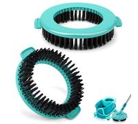Lot de 2 têtes de rechange pour balai à récurer Leifheit Clean Twist Disc Mop Ergo - Diamètre : 15,8 cm - Poils durs ronds - Brosse de nettoyage rigide pour nettoyer les taches - Pour cuisine, salle