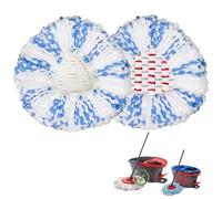 Lot de 2 têtes de rechange pour balai rotatif - 40 % de puissance de nettoyage en plus, recharge de serpillère compatible avec les serpillères pivotantes triangulaires Oceda en microfibre, nettoyage