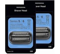 Lot de 2 têtes de rechange série 5/6 53B compatibles avec rasoirs Braun Foil S5 S6 (New Gens) 5018s, 5020s, 5035s, 5049cs, 5050cs