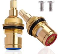 Lot de 2 têtes de robinet 1/2" - Universel - Pour robinets à deux poignées et vannes - Cartouche en laiton pour salle de bain et cuisine
