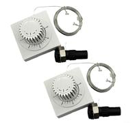 Lot de 2 têtes de thermostat pour radiateurs - Tube capillaire 2000 mm, réglage à distance, verrouillage et limitation de la température, compatible avec valves M30x1,5, blanc