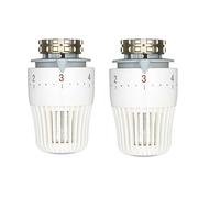 Lot de 2 têtes de valve de radiateur thermostatiques M30 x 1,5 - Tête de rechange pour la maison, le bureau, etc