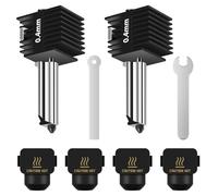 Lot de 2 têtes d'impression A1 Mini/A1 Hotend de rechange avec 4 buses en acier trempé haute température de 0,4 mm pour Bambu Lab A1/A1 Mini (0,4 mm + 0,4 mm)