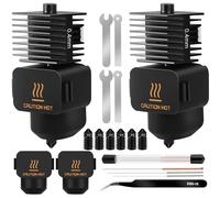 Lot de 2 Têtes d'impression Hotend A1 Mini/A1 Hotend, Accessoires pour Imprimante 3D, Avec Buse en Acier Trempé de 0,2/0,4/0,6 mm, Manchon en Silicone, Aiguille de Nettoyage, Clé, Pince à épiler