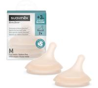 Suavinex Tétines pour biberon Zero Zero - Anti-colique, Débit moyen (M), Silicone +3M Light