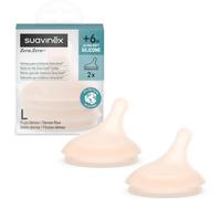 Suavinex Tétines pour biberon Zero Zero anti-colique Débit Rapide (L) Silicone +6 mois Lot 2