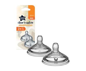 Lot de 2 tétines easi-vent debit rapide tommee tippee 6 mois +