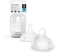Suavinex Tétines symétriques SX Pro Silicone Débit M +3 mois Transparent 2 unités