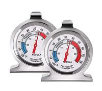 Lot de 2 thermomètres de réfrigérateur, -30~30°C/-20~80°F - thermomètre de réfrigérateur classique à grand cadran avec indicateur rouge - pour réfrigérateur, congélateur, refroidisseur