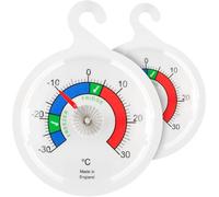 Lot de 2 thermomètres de réfrigérateur à cadran de 65 mm avec zones colorées