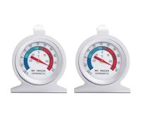 Lot de 2 thermomètres de réfrigérateur en acier inoxydable - Double échelle à poser et à suspendre - Haute précision - Lecture rapide - Convient pour les congélateurs, les réfrigérateurs et les