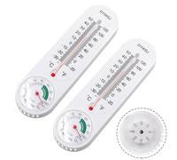 Lot de 2 thermomètres et hygromètres muraux pour intérieur et extérieur, 2 en 1 avec échelle Fahrenheit Celsius, pas de batterie nécessaire, pour serre, terrasse, jardin, cave