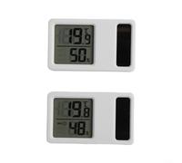 Lot de 2 thermomètres et hygromètres solaires portables pour surveillance de la température intérieure et de l'humidité, fonctionne à l'énergie solaire pour écran de lecture sans batterie pour crèche