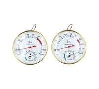 Lot de 2 thermomètres hygromètres avec construction en métal antirouille et double échelle pour surveillance du climat intégré du sauna