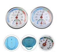 Lot de 2 thermomètres hygromètres d'intérieur Blanc/bleu | Affichage analogique, échelle claire, température et humidité, indicateur de plage de confort, utilisation à domicile ou au