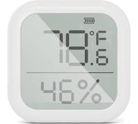 Lot de 2 thermomètres-hygromètres intelligents pour application Tuya Télécommande Écran LCD numérique Capteur d'humidité Température intérieure Liaison intelligente Large compatibilité Compact Blanc