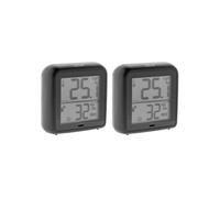 Otio - Lot de 2 thermomètres hygromètres intérieur + capteur - Noir