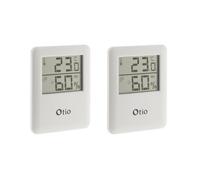 Lot de 2 thermomètres hygromètres magnétiques LCD - blanc - Otio