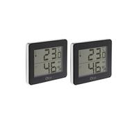 Otio - Lot de 2 thermomètres hygromètres Noir - écran LCD