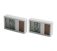 Lot de 2 thermomètres-hygromètres numériques à énergie solaire - Compteur de température et d'humidité d'intérieur avec écran facile à lire pour la surveillance de l'environnement domestique (7 x 4,3