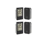 Otio - Lot de 2 thermomètres intérieur extérieur sans fil - Noir