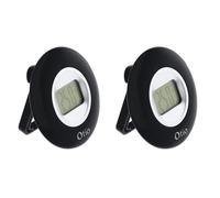 Lot de 2 thermomètres intérieurs LCD - noir - Otio