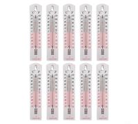 Lot de 2 thermomètres muraux pour intérieur et extérieur, jauge de température montée avec échelle Celsius et Fahrenheit pour la maison, le bureau, le jardin (10 pièces)