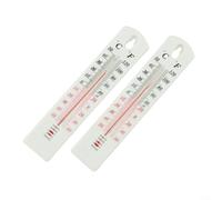 Lot de 2 thermomètres muraux pour intérieur ou extérieur dans le jardin, serre, maison et bureau avec grand écran clair, échelle Celsius et Fahrenheit