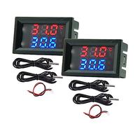 Lot de 2 thermomètres numériques 4-30 V double écran avec sonde en métal