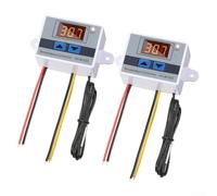 Lot de 2 thermostats numériques LED xh-w3001, contrôleur de température double mode avec sonde de 1 m pour refroidissement d'aquarium et serre (24 V/240 W)