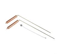 Lot de 2 tiges de divination en cuivre pour la détection de trésors - Outils professionnels pour débutants en géomancie et études paranormales (or rose)
