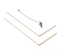 Lot de 2 tiges de radiesthésie en cuivre et pendule pour consultation d'âme et découverte de ressources inconnues (A)