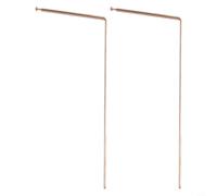 Lot de 2 tiges de radiesthésie en cuivre pour la plongée dans l'eau, la prospection de l'or, la détection des minéraux et la chasse au trésor, 30,5 cm de long (boule de tête unique)