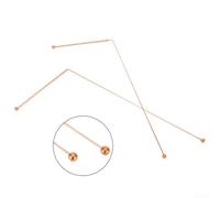 Lot de 2 tiges de sonde en cuivre pour détection d'eau et de trésor, paquet de voyage pour un partage et une protection faciles