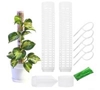 Lot de 2 tiges de treillis pour plantes grimpantes avec 20 bandes réglables pour plantes d'intérieur y compris Ivy Monstera Philodendron (28,5 x 4 cm)