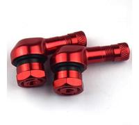 Lot de 2 tiges de valve coudées à 90 degrés en aluminium CNC pour roues de moto sans chambre à air avec joint en caoutchouc et ajustement de 11,3 mm (rouge)