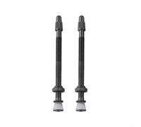 Lot de 2 tiges de valve de vélo sans chambre à air en alliage d'aluminium 80 mm pour valves Presta (noir)